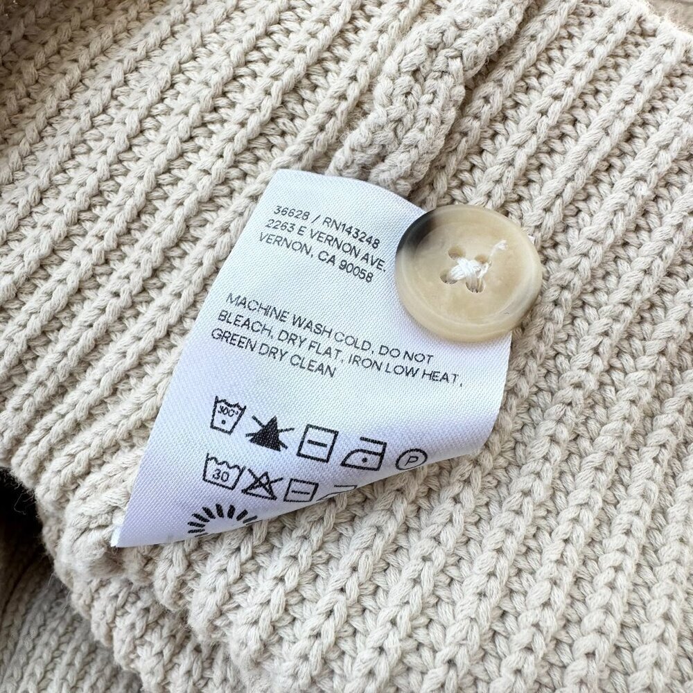 Reformation Jessa Cardigan Sweater 100% Cotton Cream Large - Picture 8 of 11
